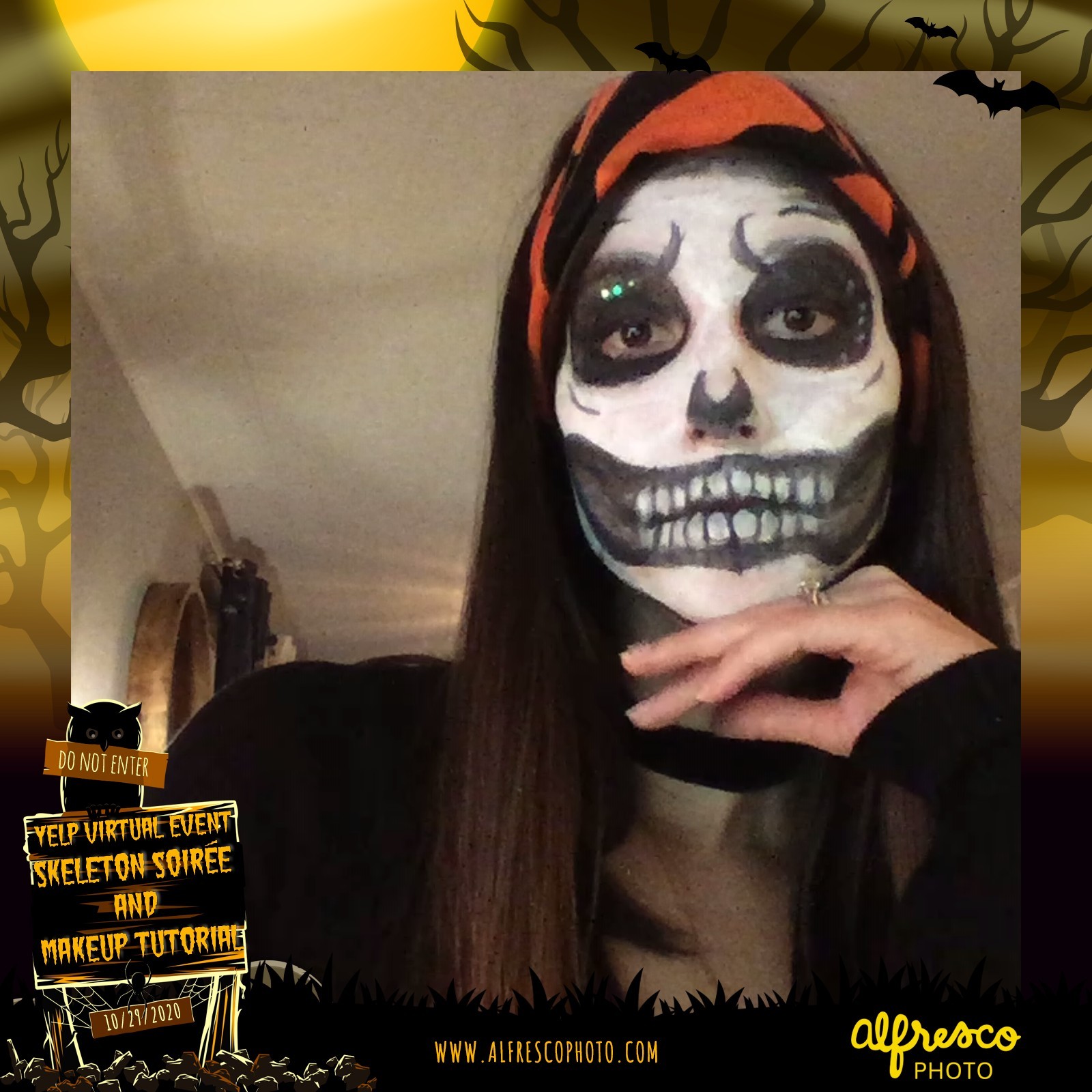 Yelp Skeleton Makeup Tutorial | View more photos from the event at events.alfrescophoto.com/u/AlfrescoPhoto/Yelp-Skeleton-Makeup-Tutorial